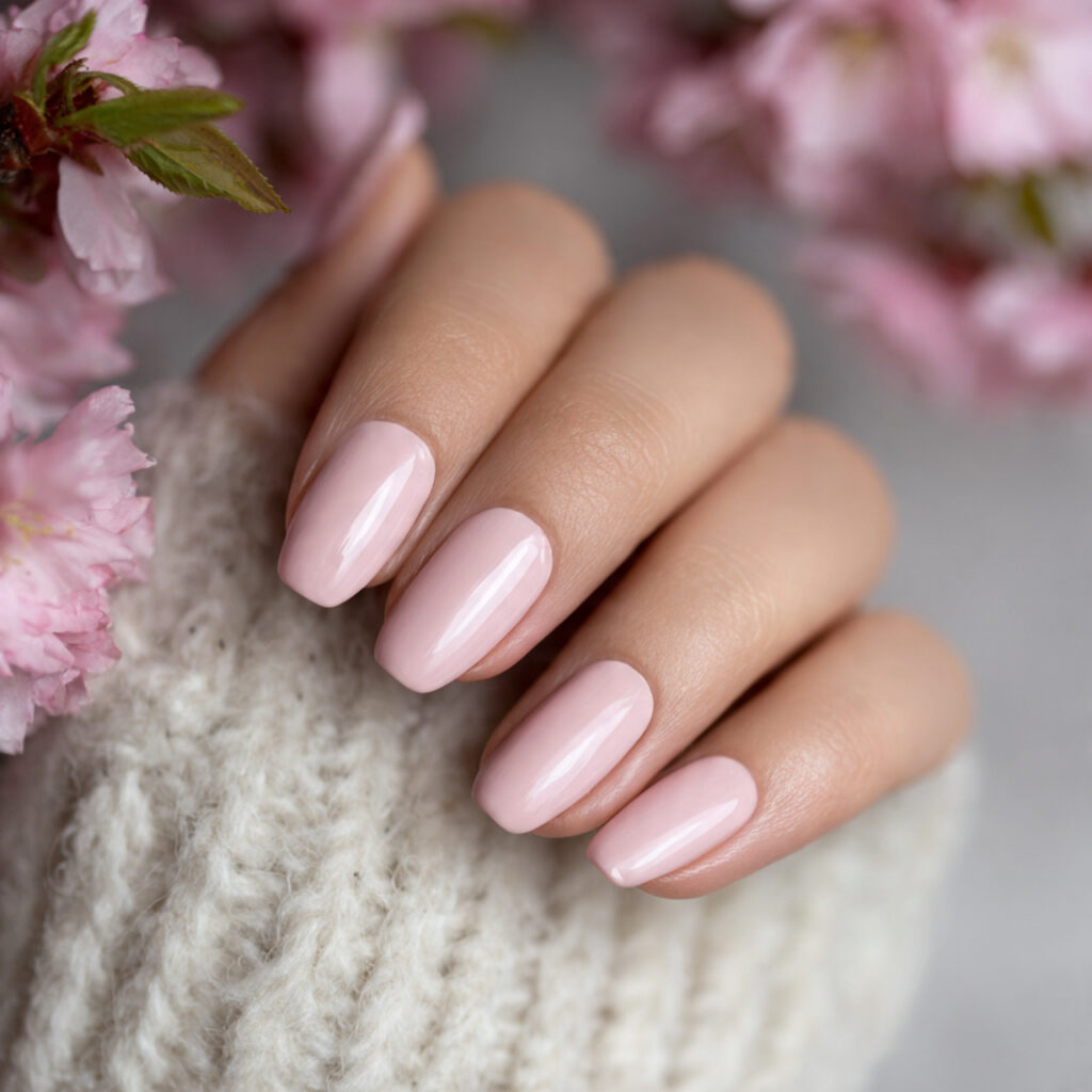 soft blush clean girl nails feel warm