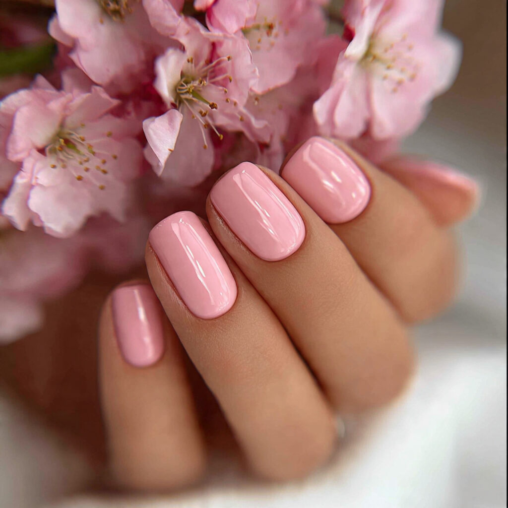 soft blush gloss nails are a perfect