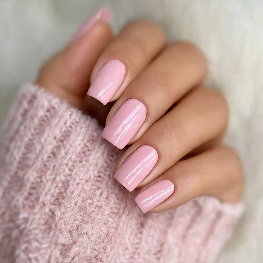 soft blush gloss nails are a timeless