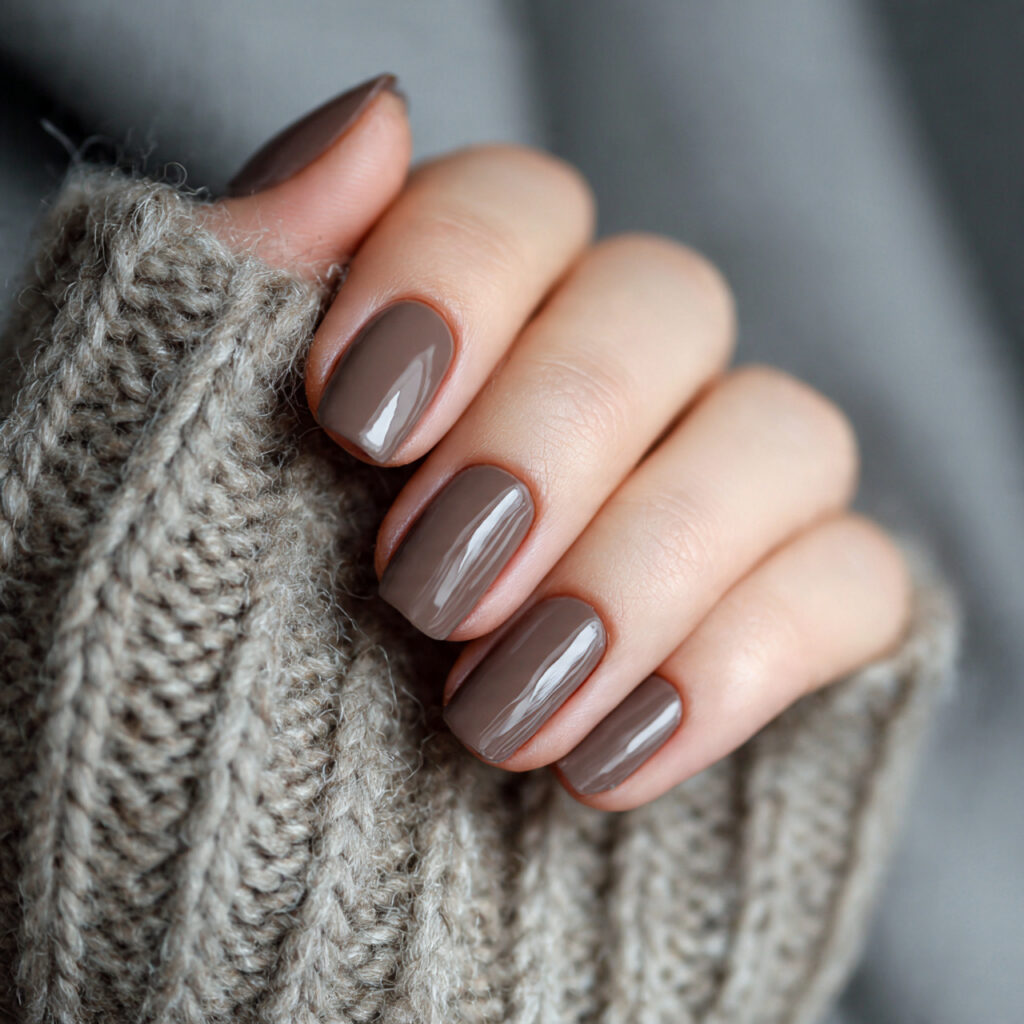 soft brown nails