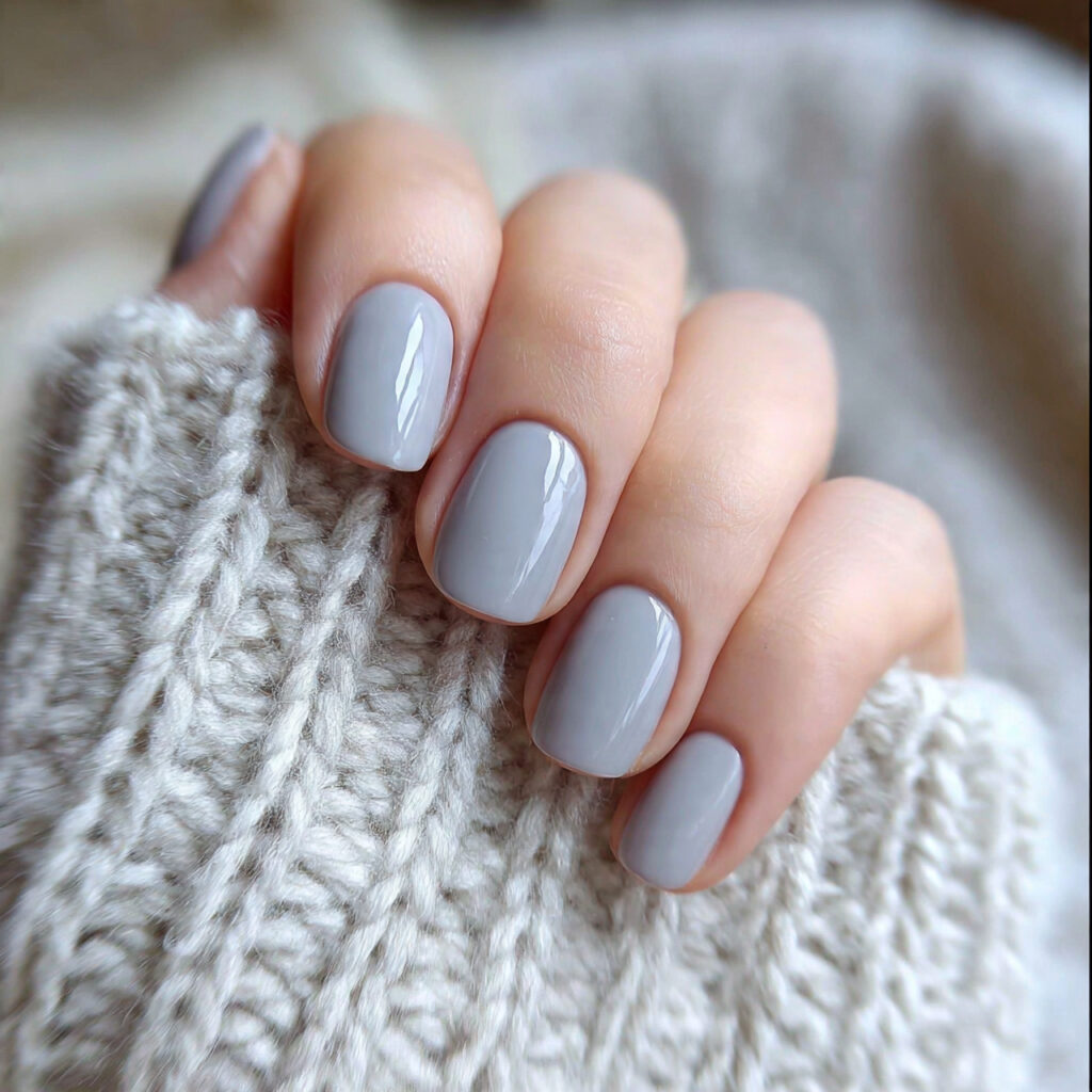 soft cloud gray nails are gaining popularity