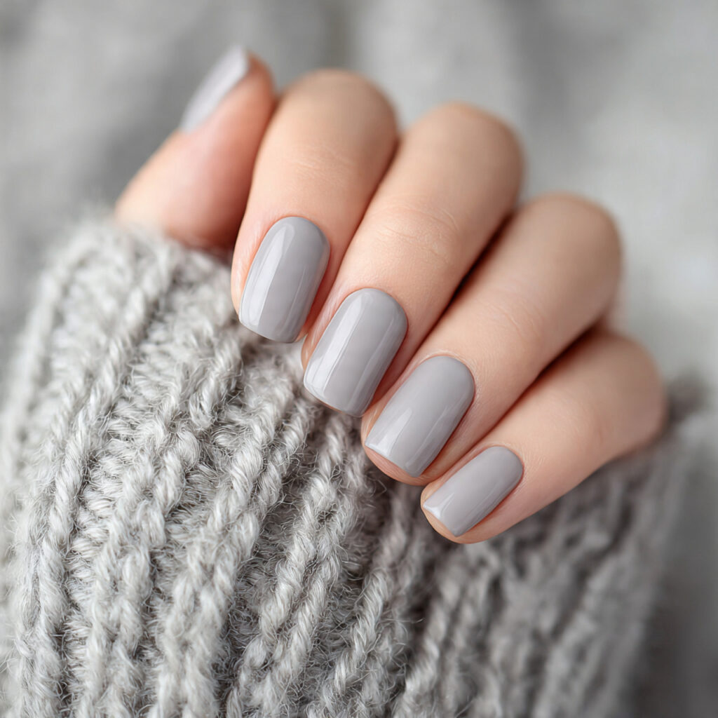 soft grey nails are becoming a standout