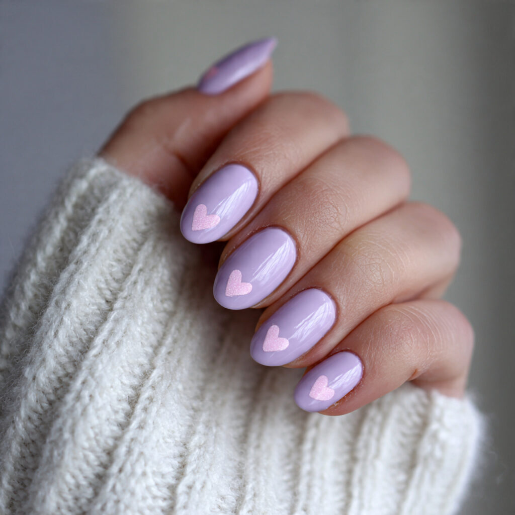 soft lavender valentine nails offer a gentle