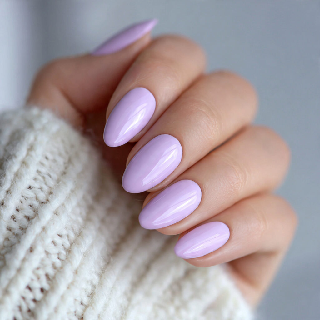 soft lilac gloss nails