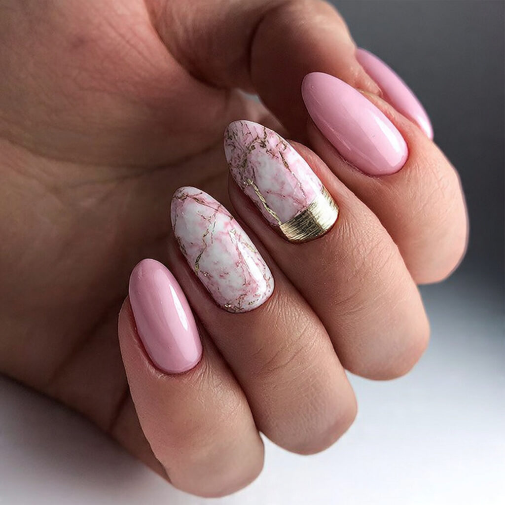 soft marble effect nails look expensive because