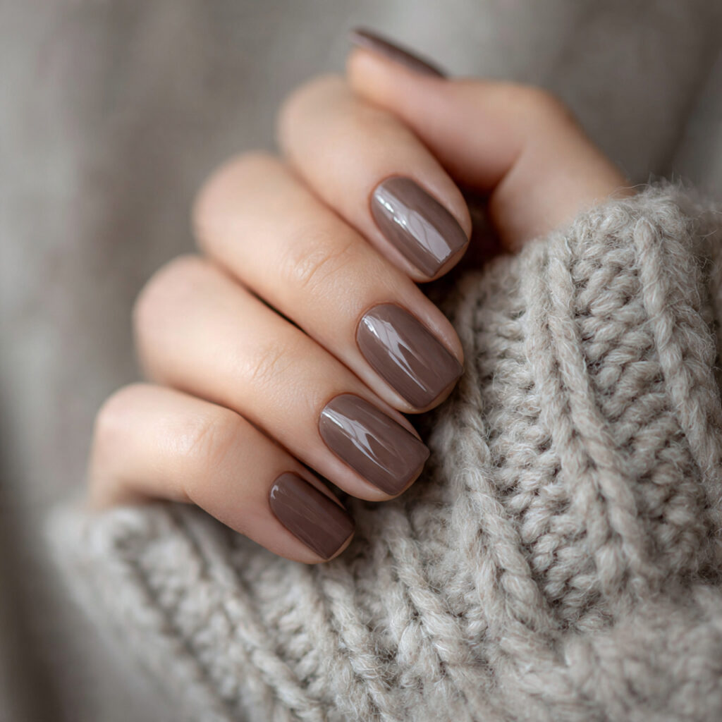 soft mocha cozy february nails bring warmth