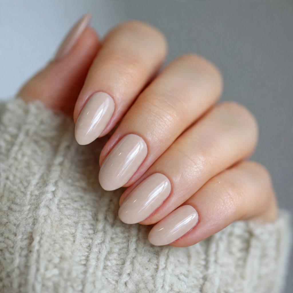 soft oat beige nails
