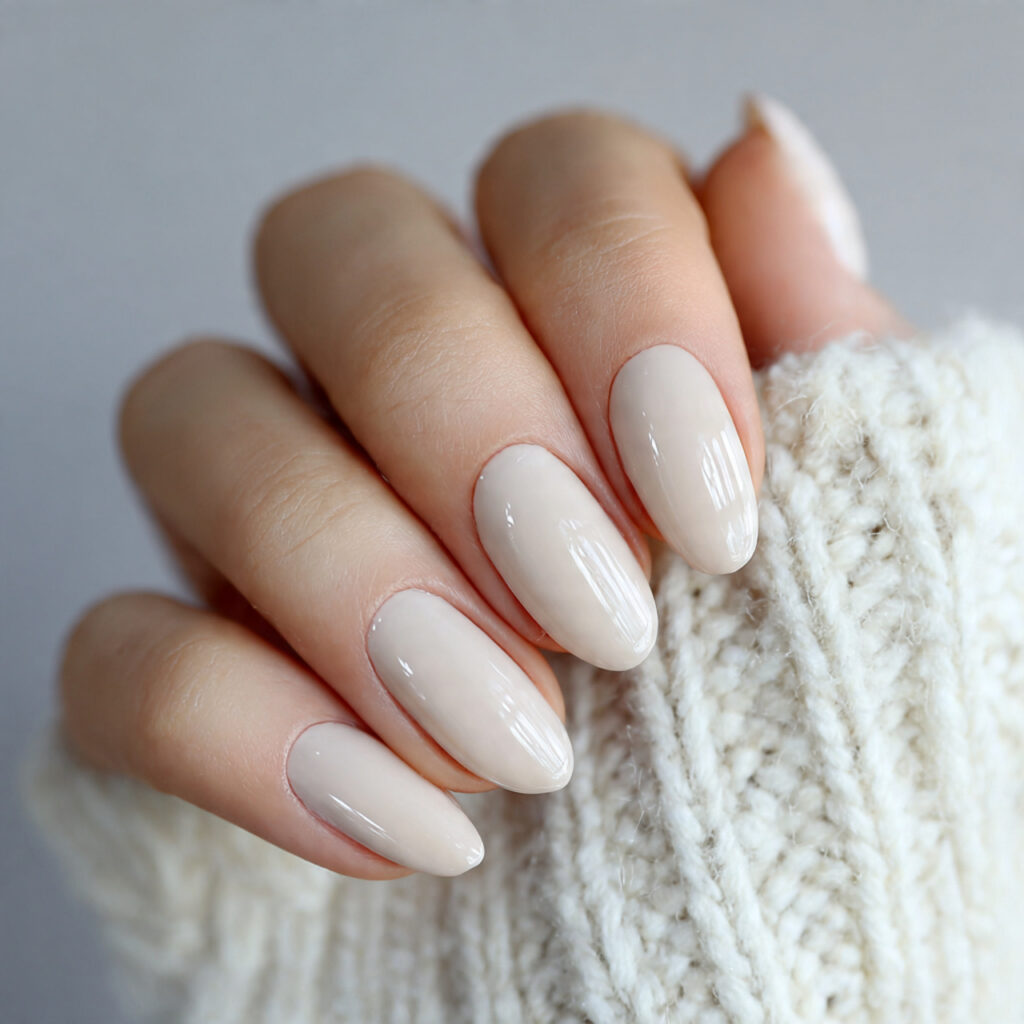soft oat beige winter valentine nails bring