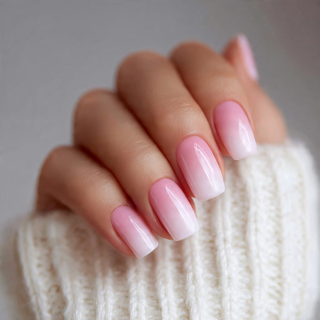 soft ombre blush nails are a major