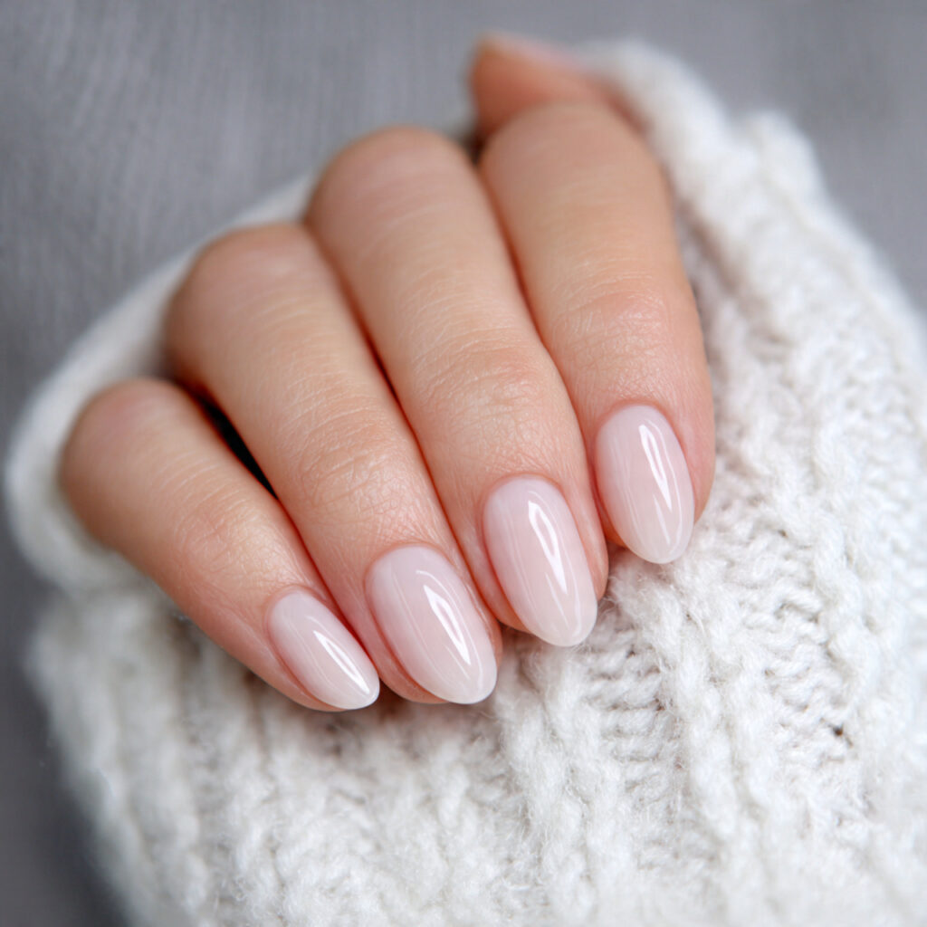 soft oval clean girl nails feel elegant