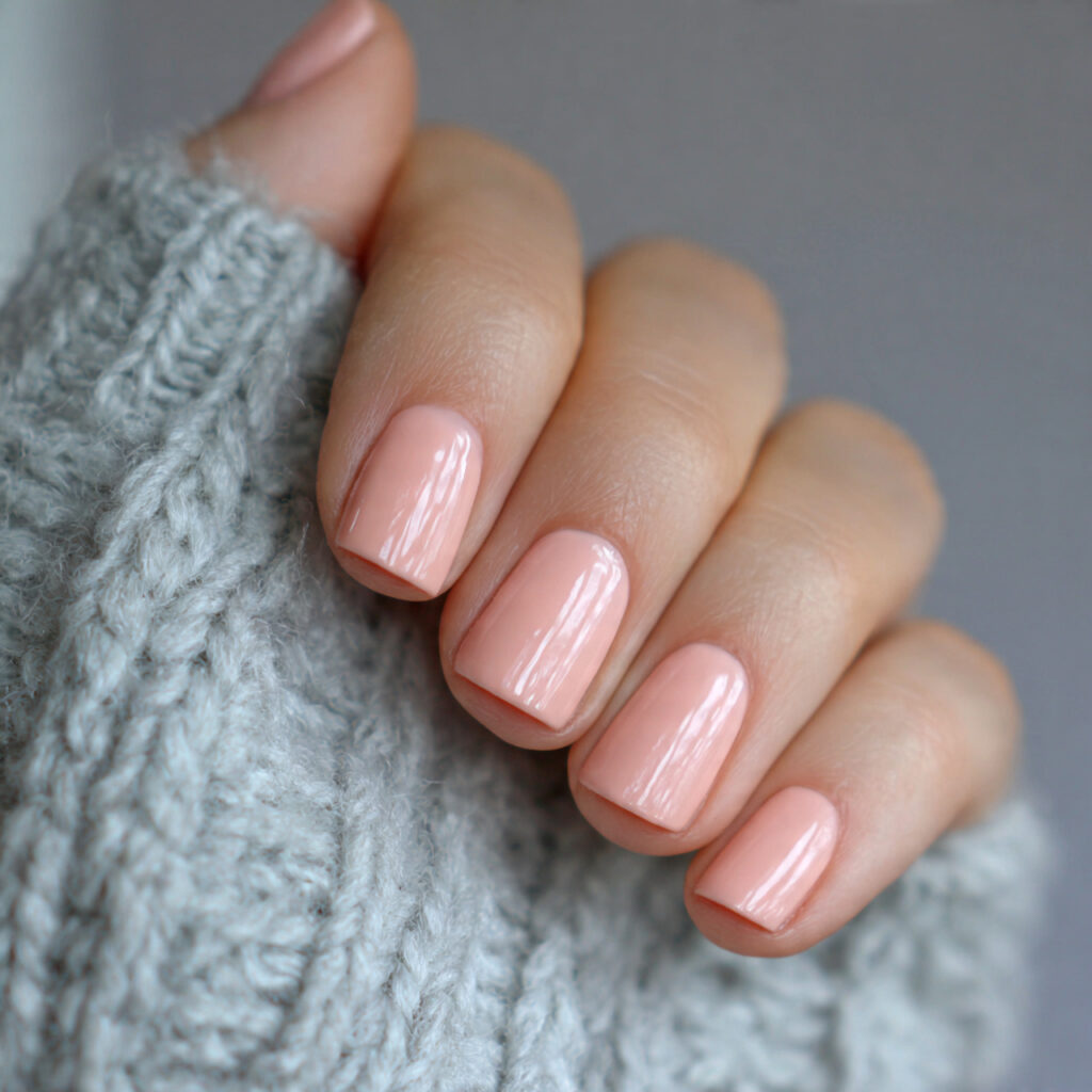 soft peach nails bring warmth to february
