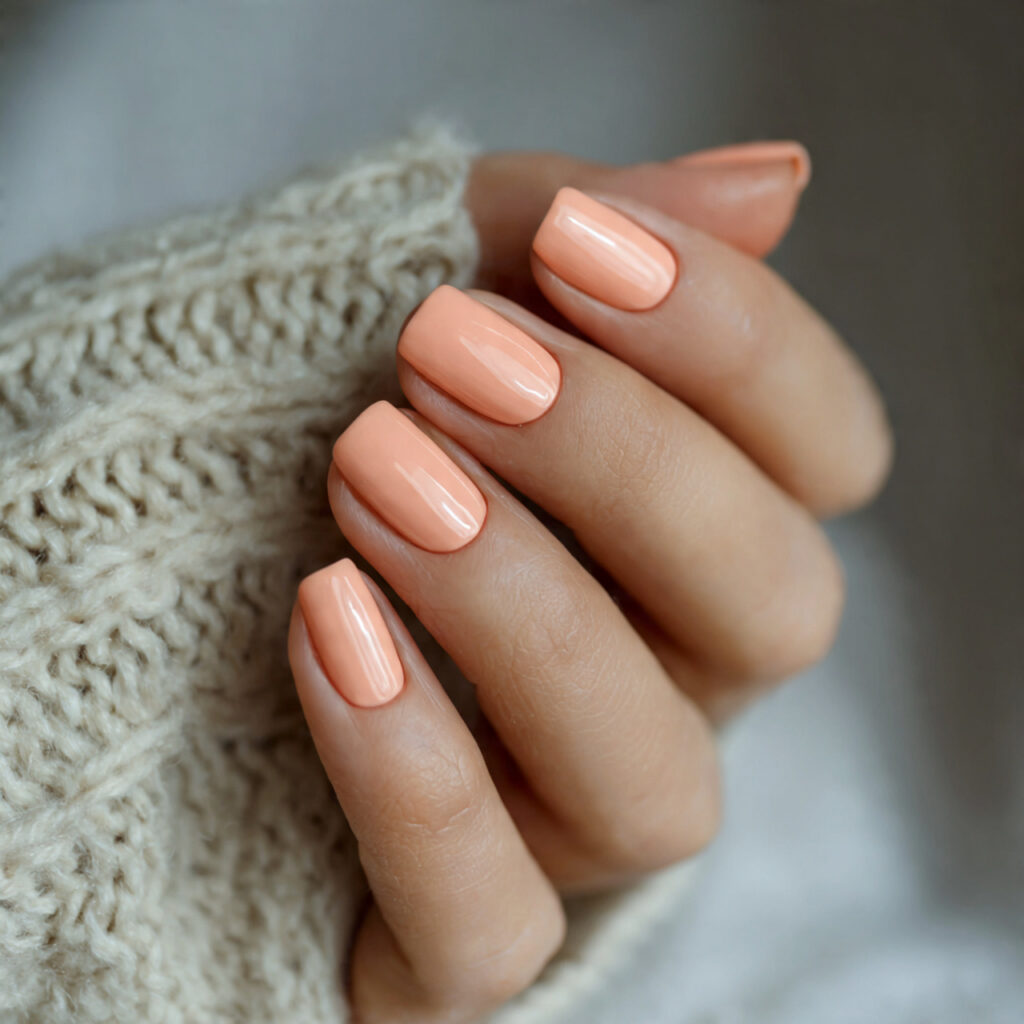 soft peach polish brings warmth without feeling