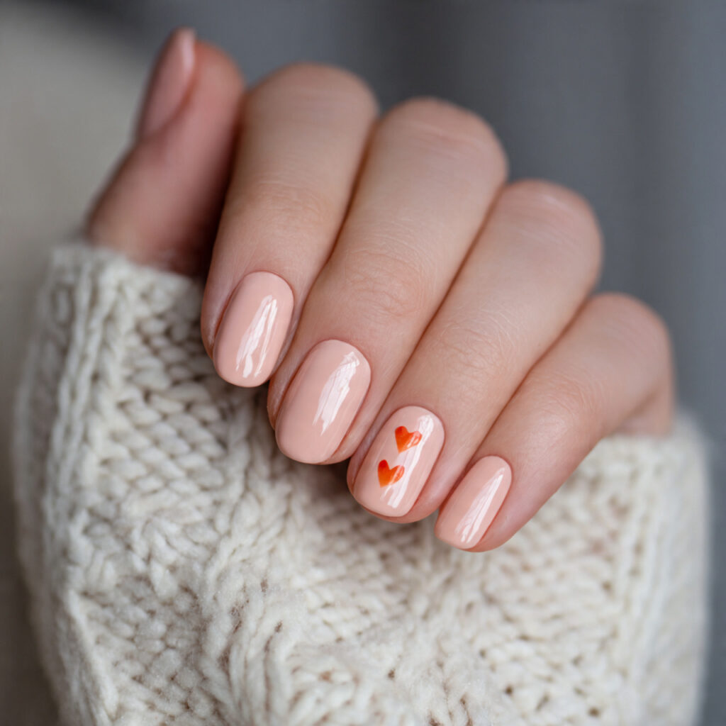 29 Dainty Valentine Nail Designs for a Soft Romantic Look 17 soft peach valentine nails create a warm
