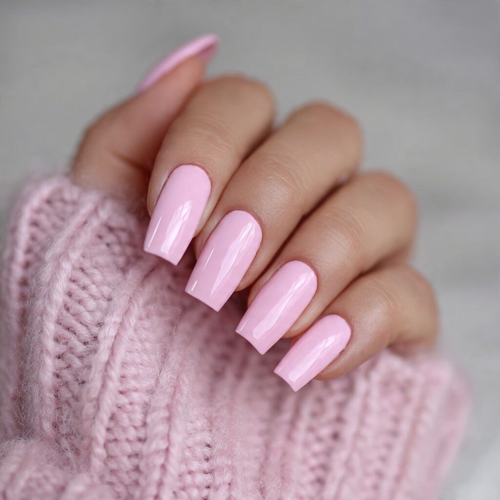 soft pink coffin nails create a bold