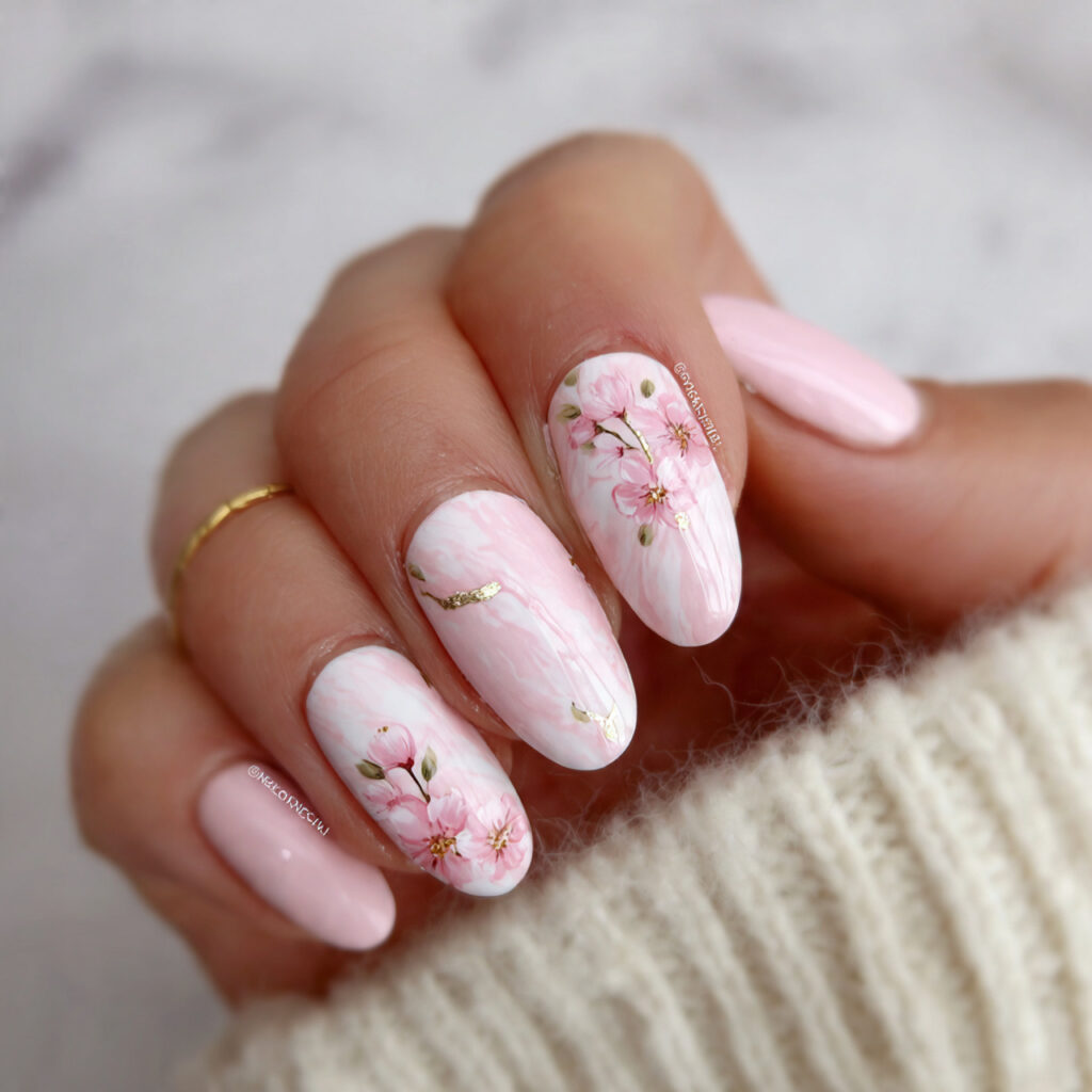 soft pink milk nails