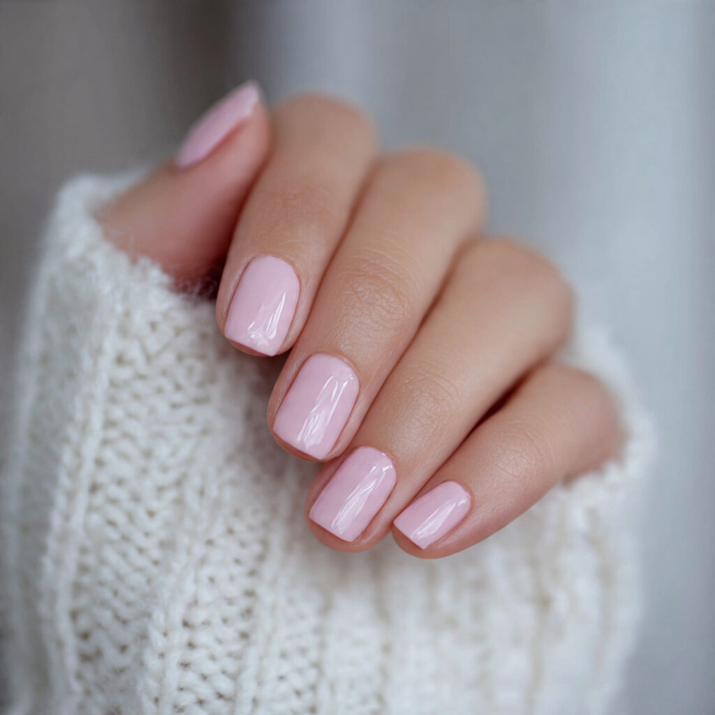 29 Dainty Valentine Nail Designs for a Soft Romantic Look 3 soft pink minimal valentine nails create a