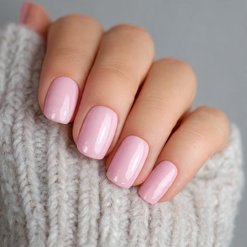 soft pink nails create a gentle and 1