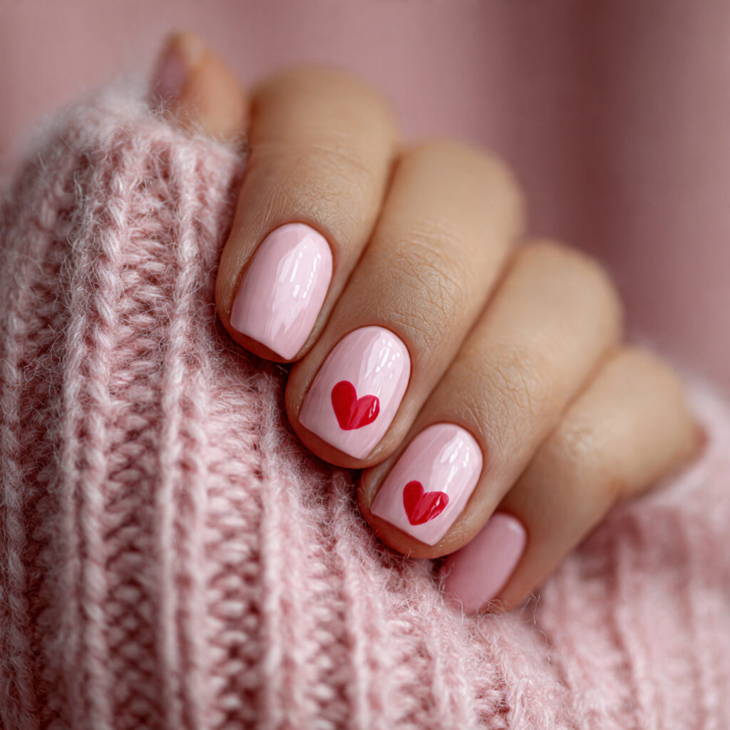 soft pink nails create a gentle and