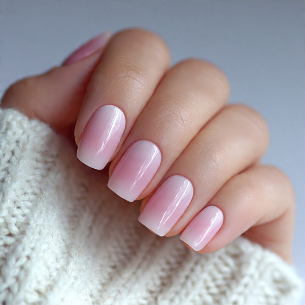 soft pink ombre nails blend light pink