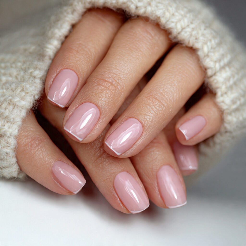 26 Neutral Valentine Nails for Short and Cozy Styles 20 soft rose beige nails blend warmth and