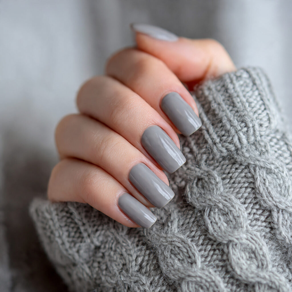 soft stone gray cozy february nails create