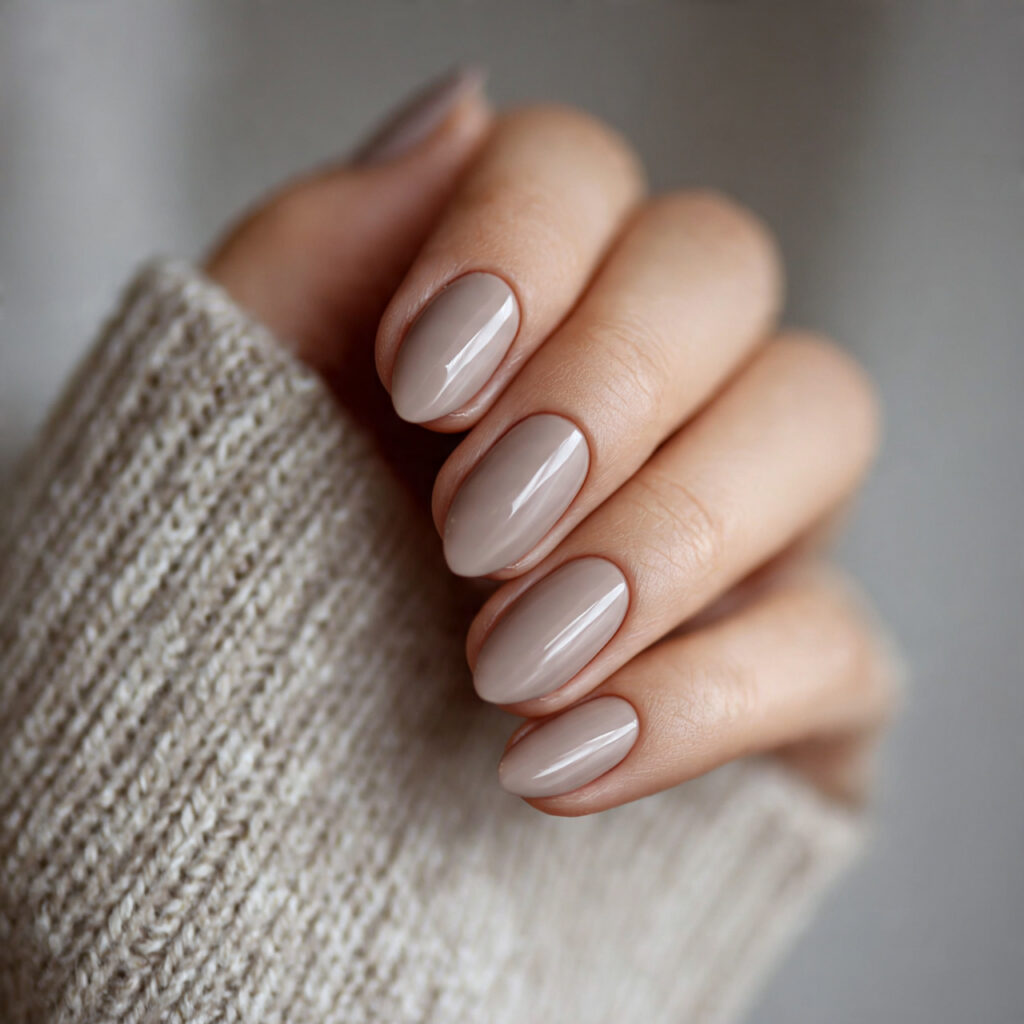 soft taupe nails are becoming a favorite