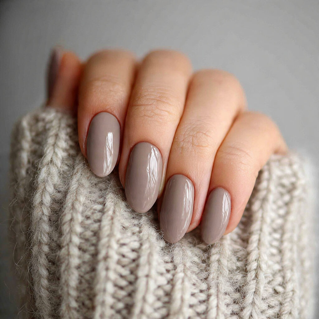 soft taupe nails sit perfectly between gray