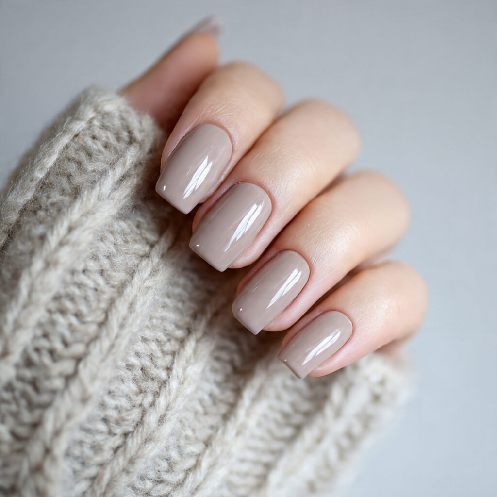 soft taupe winter valentine nails bring warmth