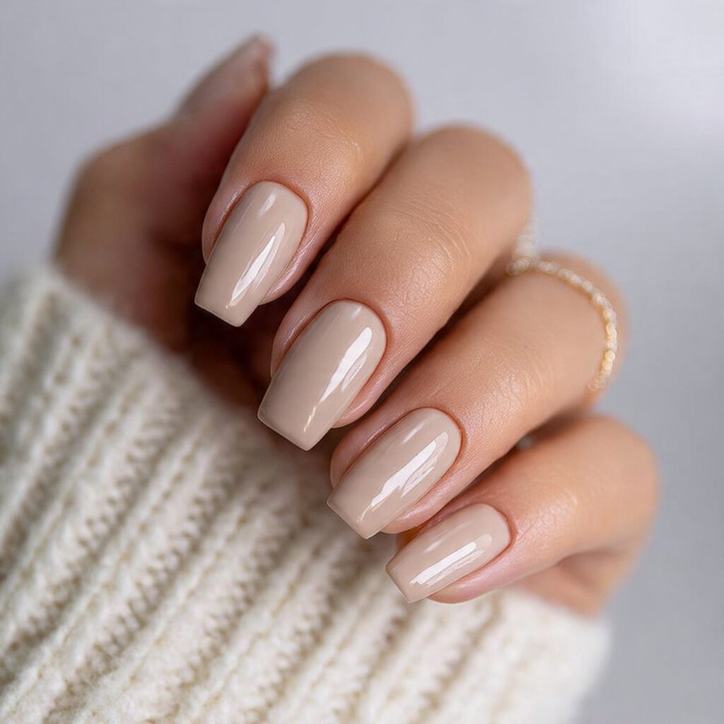 square and squoval beige january nails look