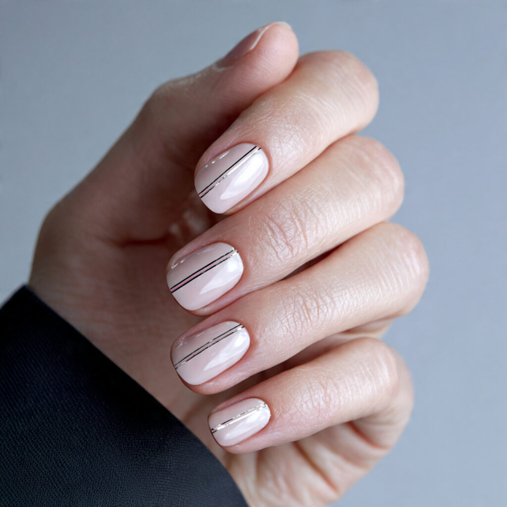 subtle line detail nails add minimal design