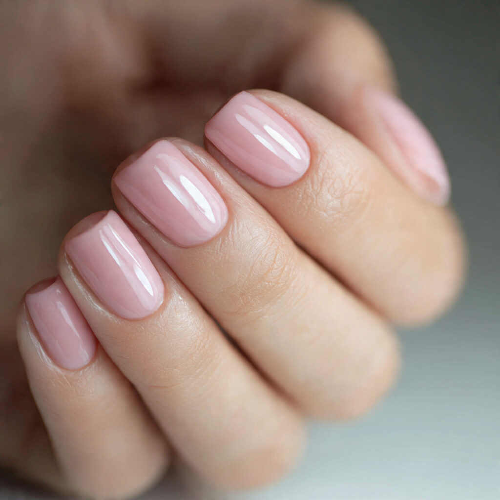 subtle shiny short nails hide small imperfections