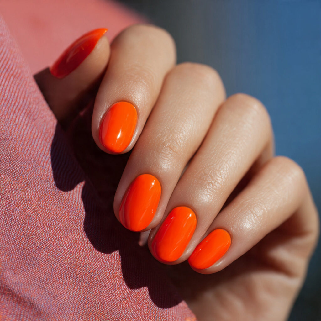 tangerine orange nails burst with citrus inspired brightness