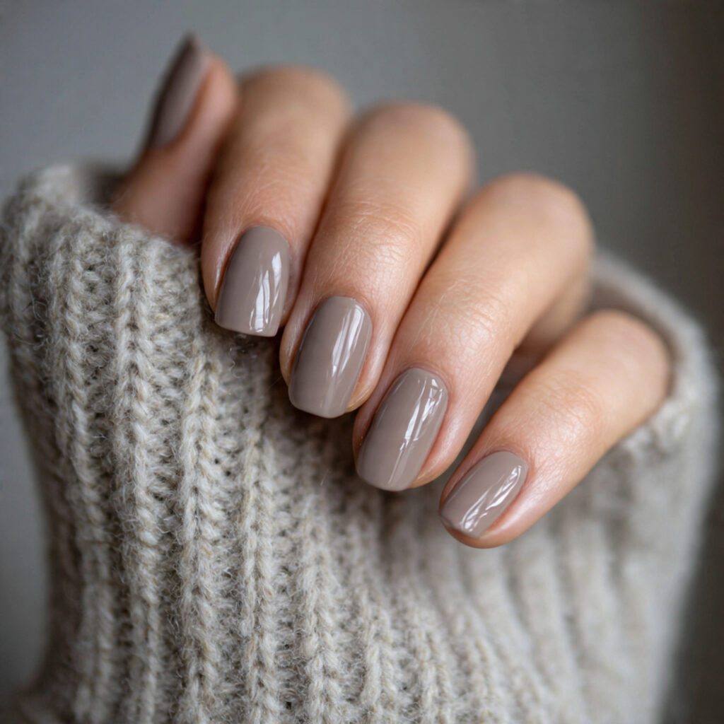 taupe nails for a balanced and grounded