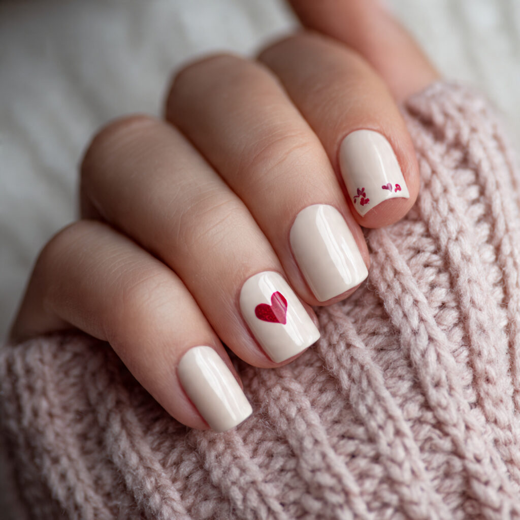 tiny heart placed on the side of