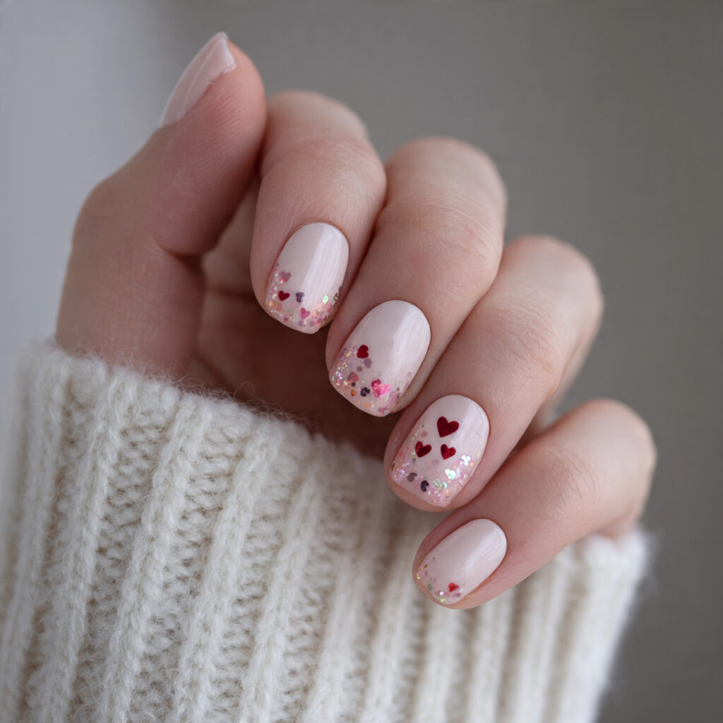 29 Dainty Valentine Nail Designs for a Soft Romantic Look 23 tiny love cluster nails feature small heart