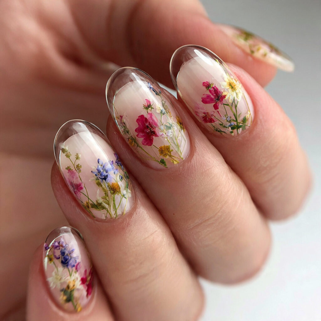 transparent tips add a modern twist to