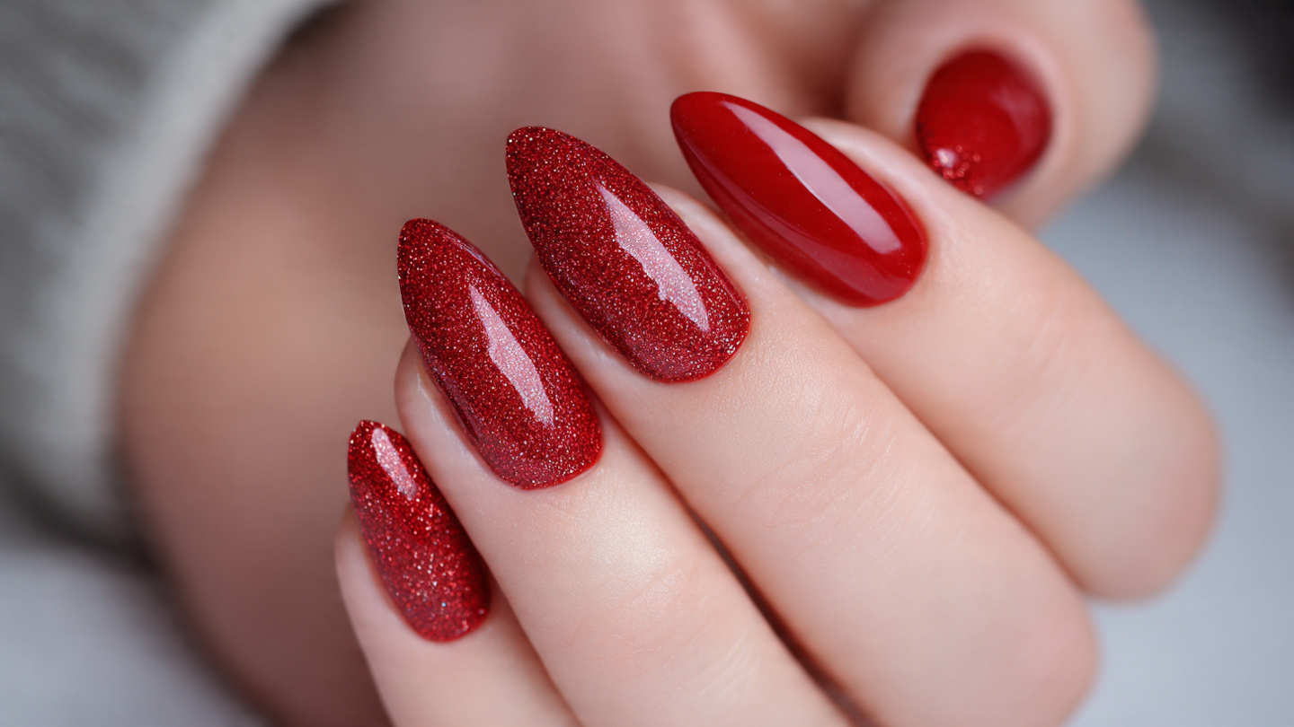 23 Valentine Nails Almond Red Designs That Look Bold and Elegant 8 Valentine Nails Almond Red Designs
