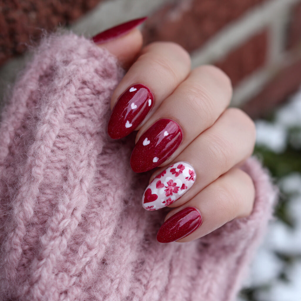 valentine nails almond red that work beautifully