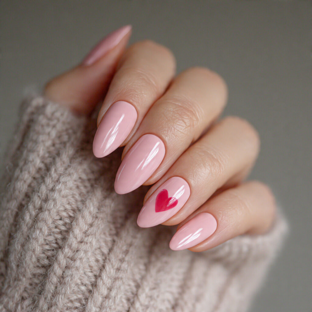 valentine nails almond simple that feel barely there