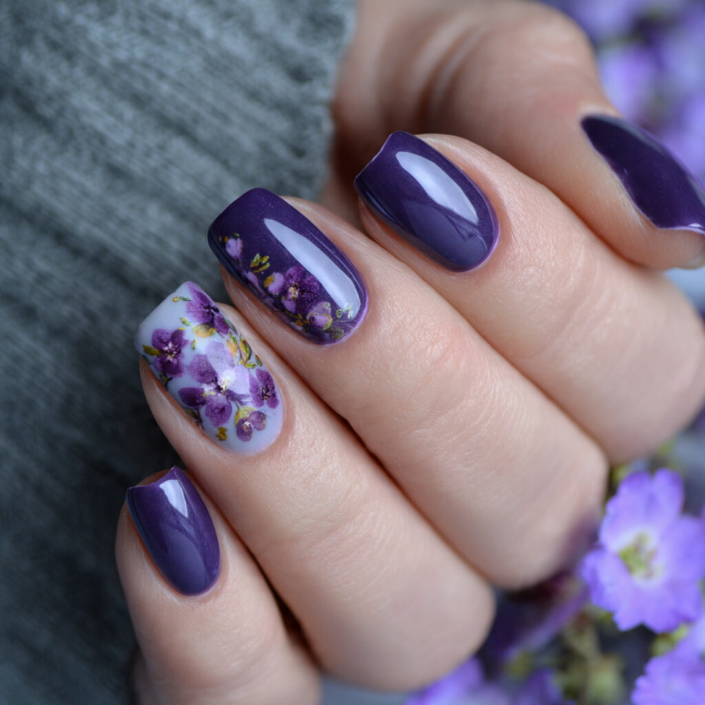 violet nails