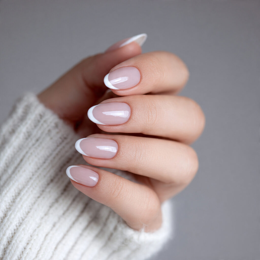 white french tip nails offer a clean