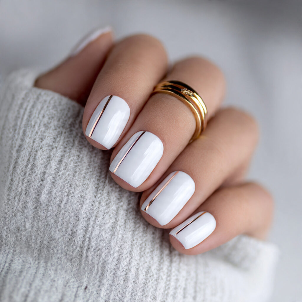 white nails with accents feel modern and 1
