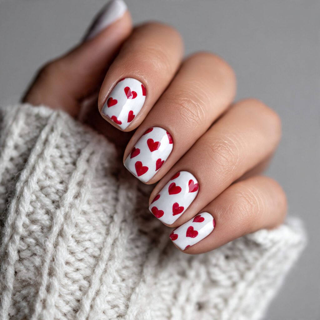 27 Heart Nail Designs for Romantic & Classy Nails 4 white polish creates a fresh and clean