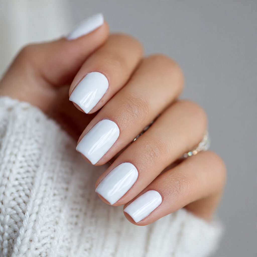 white square nails create a clean and