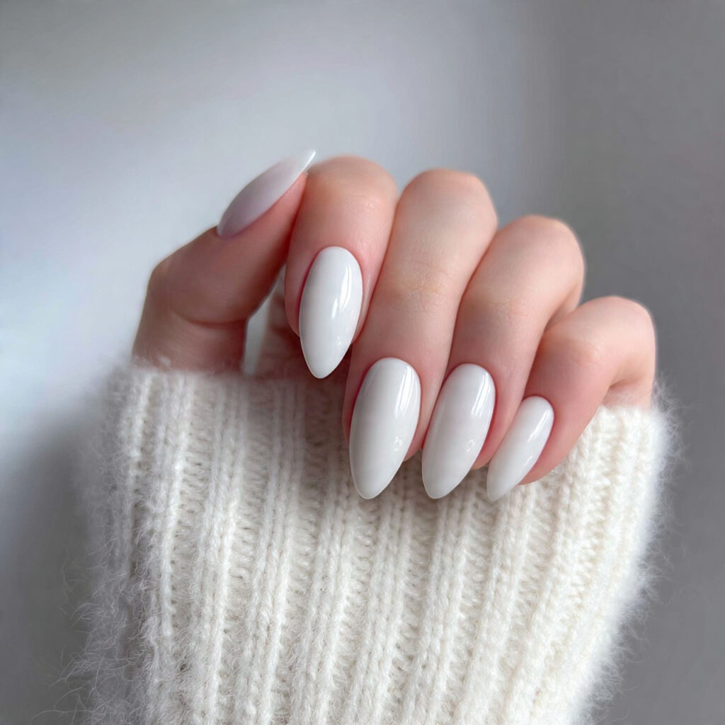 white valentine nails almond simple through crisp