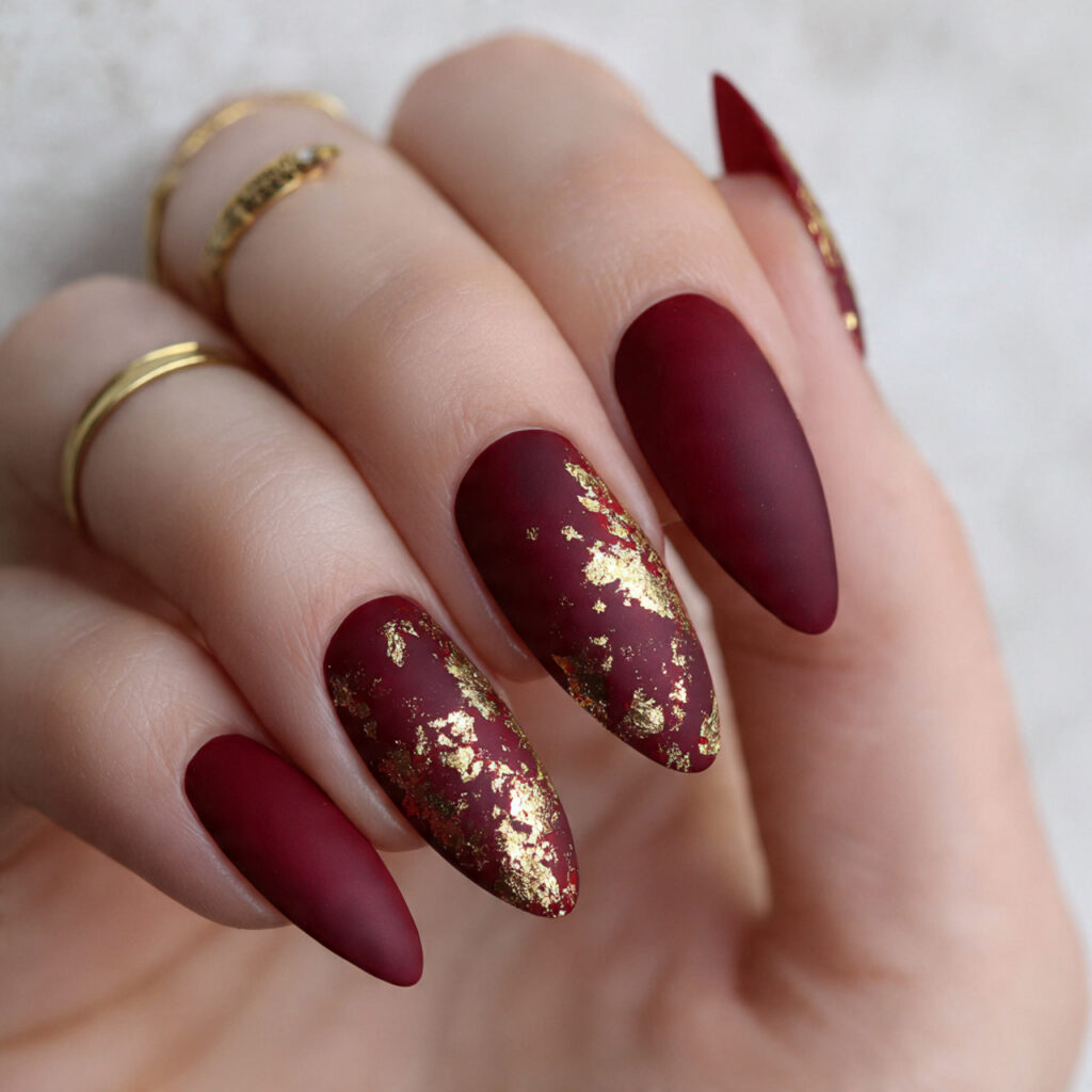 wine red valentine nails almond long create