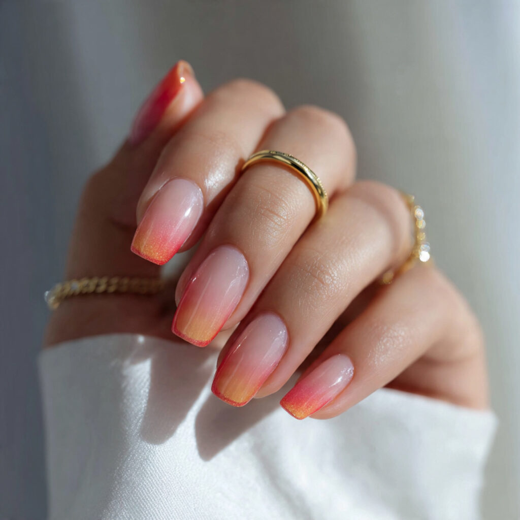 28 Sunset Ombre Nail Ideas That Blend Colors Beautifully Try This Look Today 16 Sunset Ombre French Tips