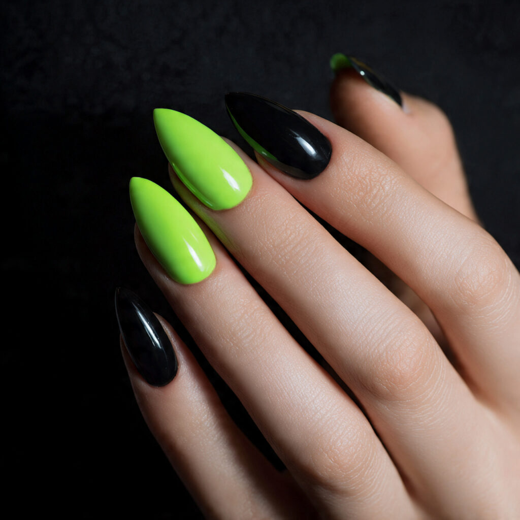 23 Neon Summer Nail Designs That Pop Bright & Bold Don't Miss These Trends 17 The Neon and Black Set