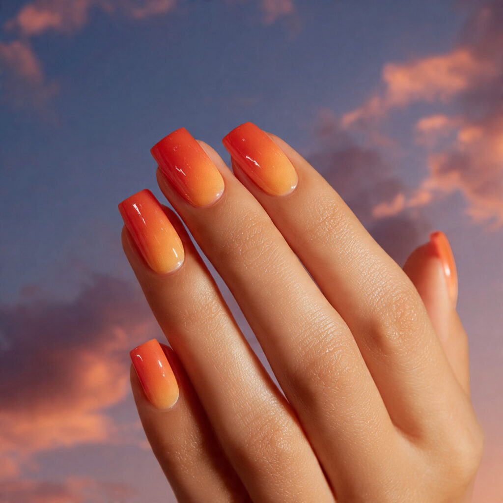 28 Sunset Ombre Nail Ideas That Blend Colors Beautifully Try This Look Today 20 The Classic Sunset Set