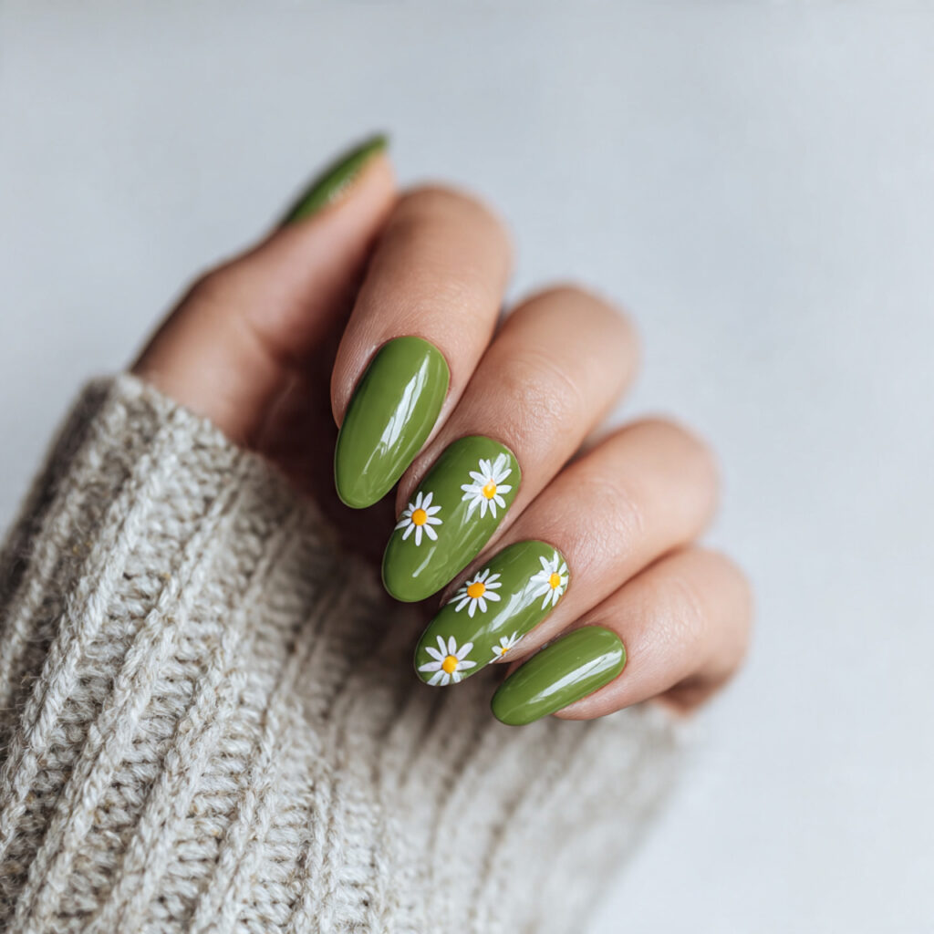Green with Daisy Accents